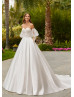Strapless Ivory Lace Satin Wedding Dress With Pockets